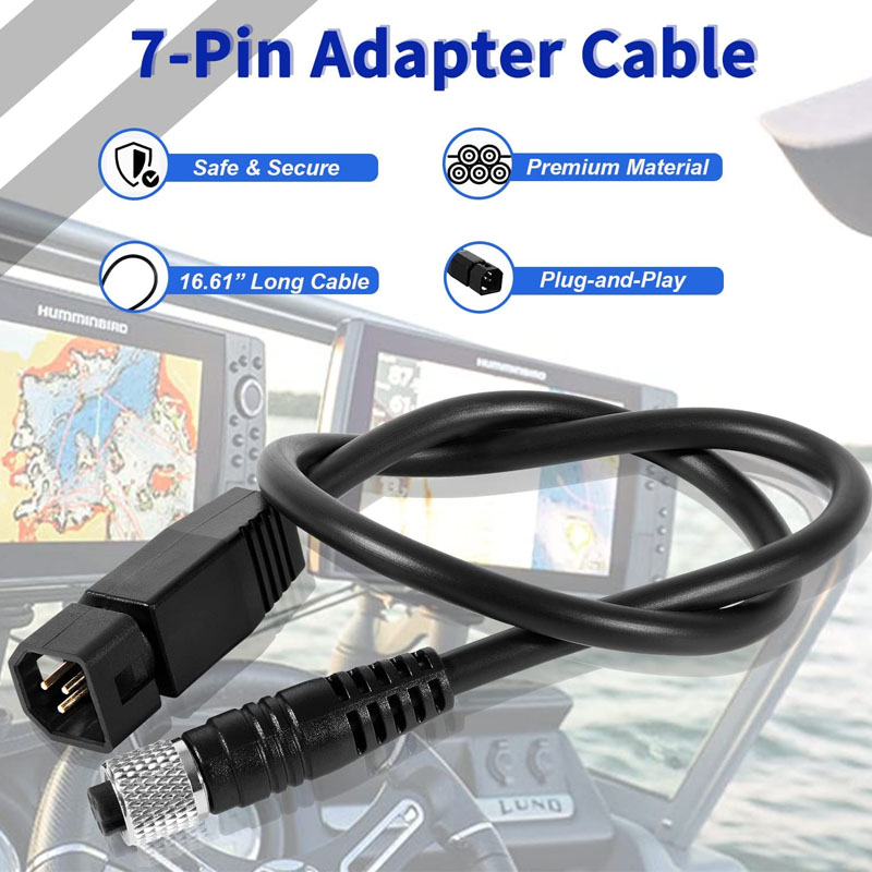 Fish Finder Cable - Universele Sonar Transducer Adapterkabel, Zwart Voor